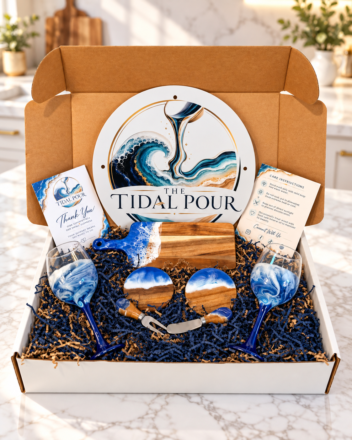 Ocean Wine & Cheese Gift Set for Two