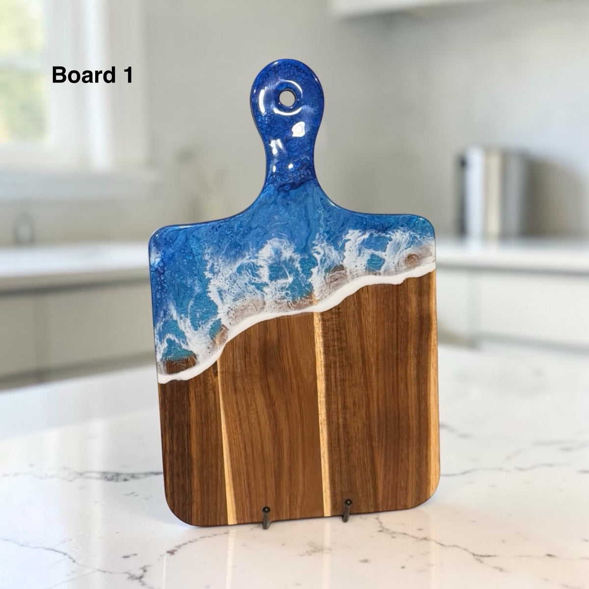 Ocean Resin Acacia Charcuterie & Serving Board - 10" x 16"