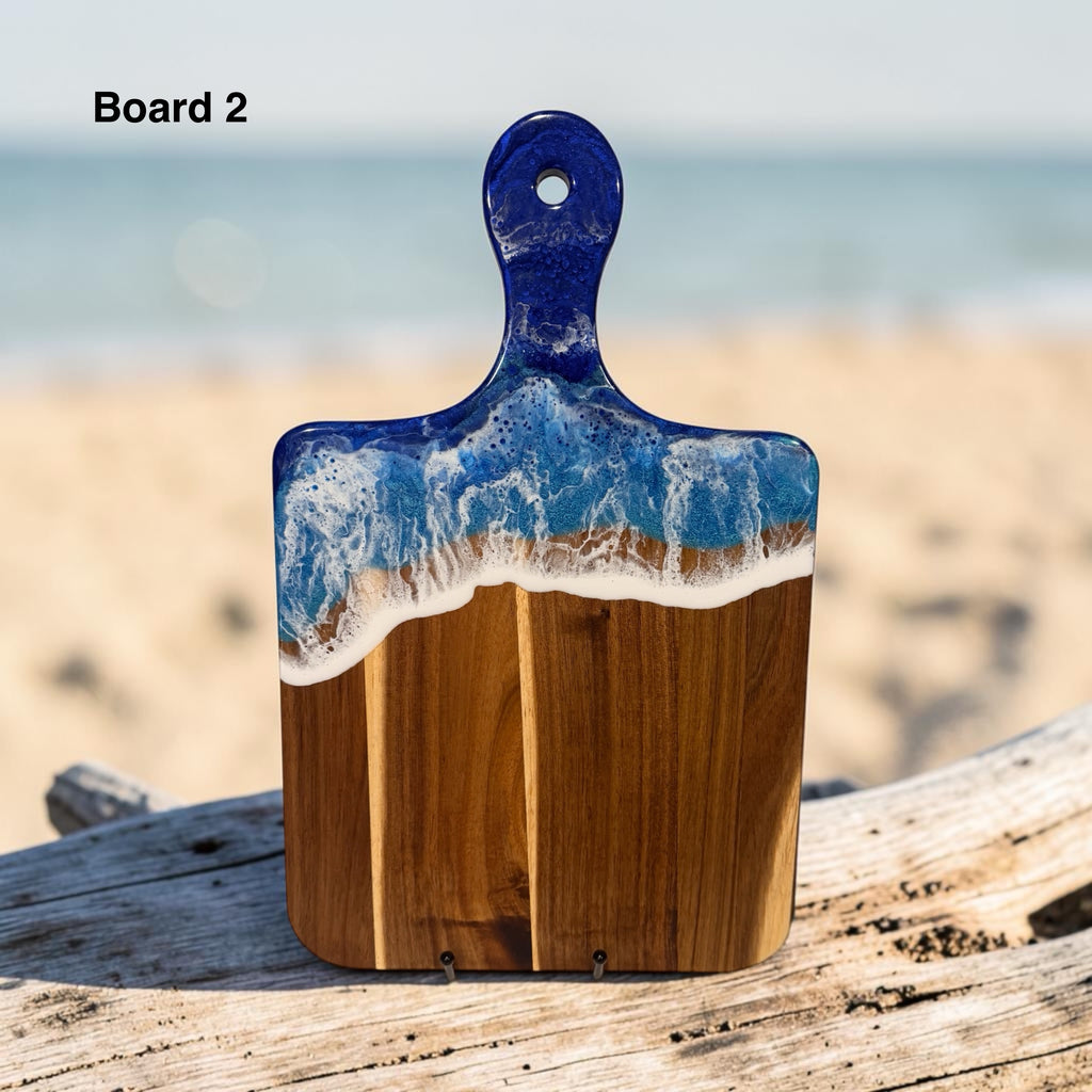 Ocean Resin Acacia Charcuterie & Serving Board - 10" x 16"
