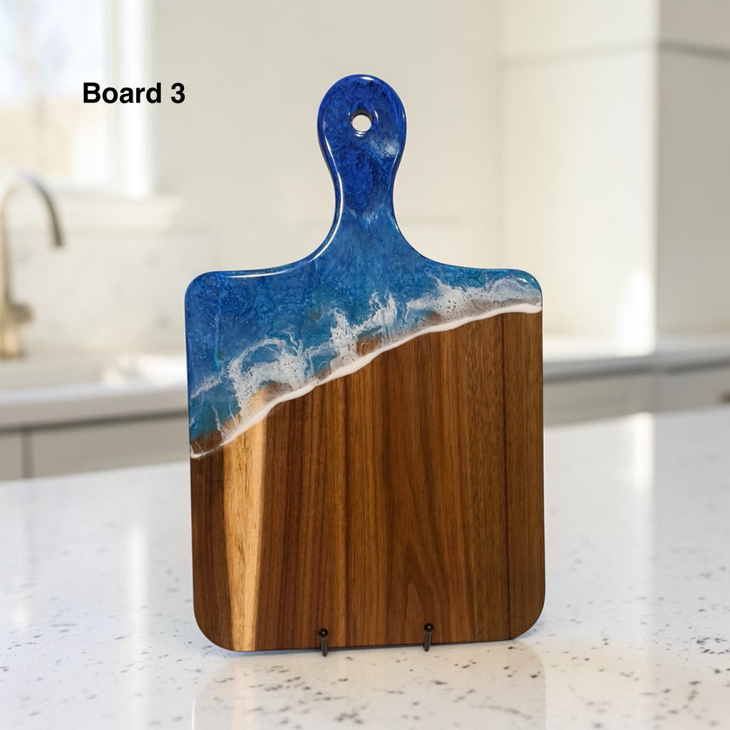 Ocean Resin Acacia Charcuterie & Serving Board - 10" x 16"