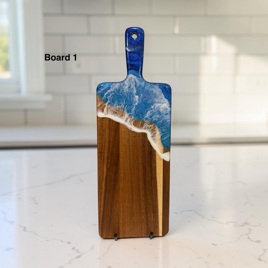 Ocean Resin Acacia Charcuterie & Serving Board - 17.7" x 5.9"