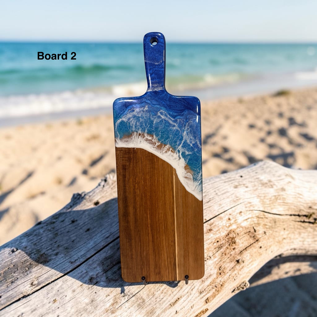 Ocean Resin Acacia Charcuterie & Serving Board - 17.7" x 5.9"