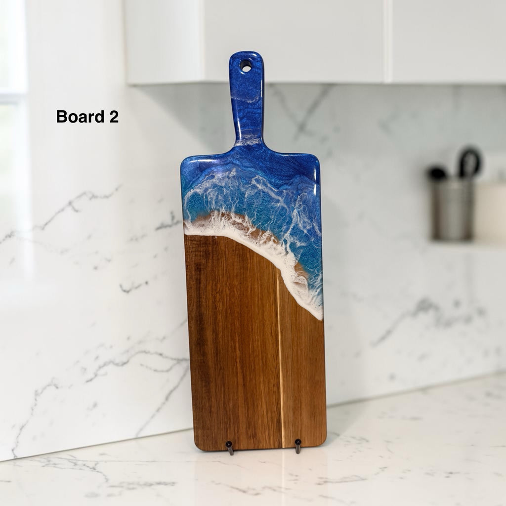 Ocean Resin Acacia Charcuterie & Serving Board - 17.7" x 5.9"