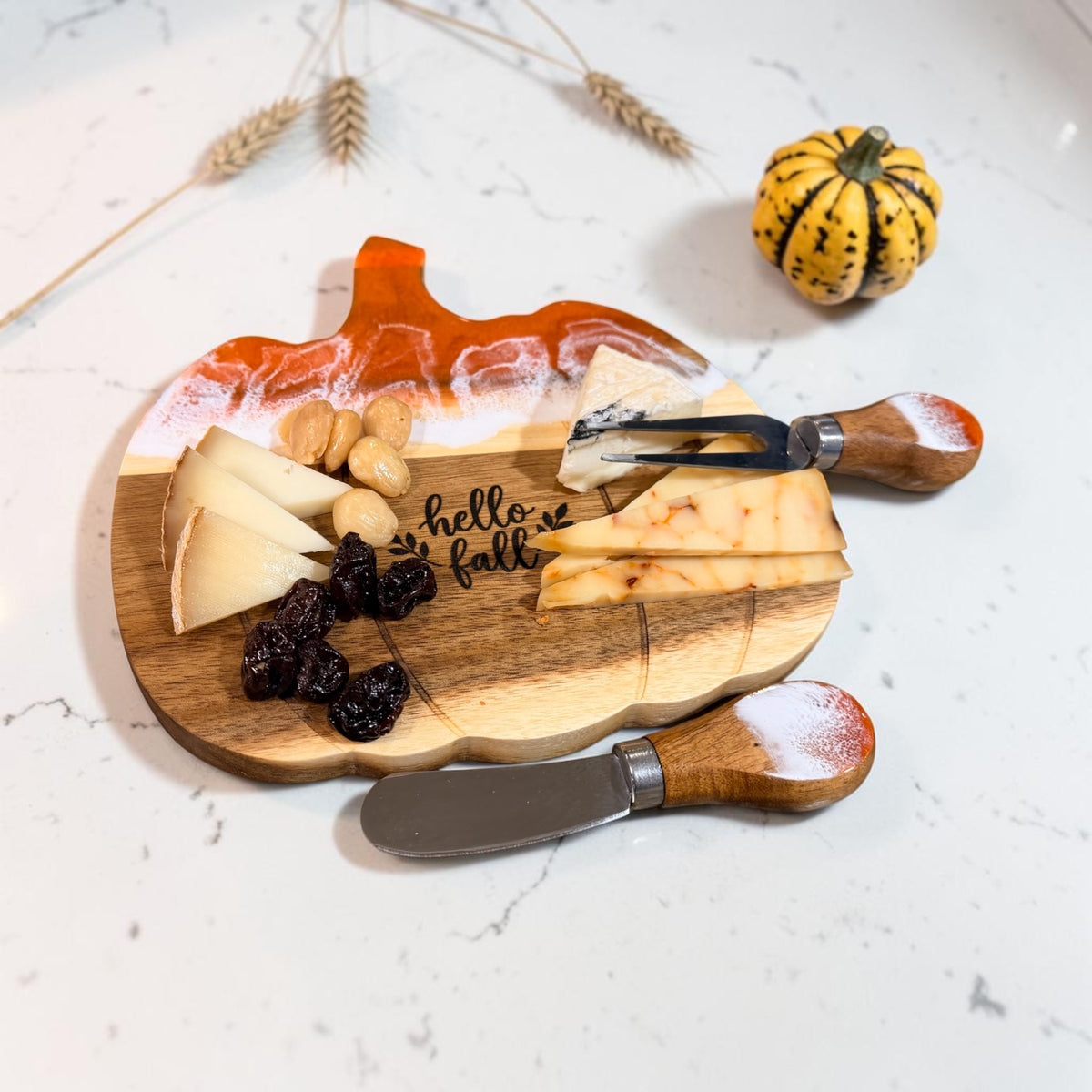 Hello Fall Petite Cheese Board + Spreader