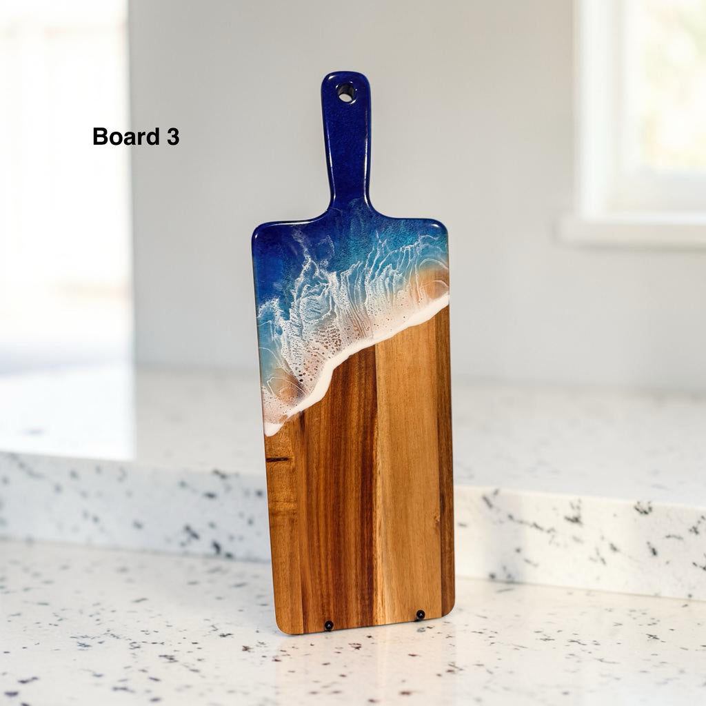 Ocean Resin Acacia Charcuterie & Serving Board - 17.7" x 5.9"