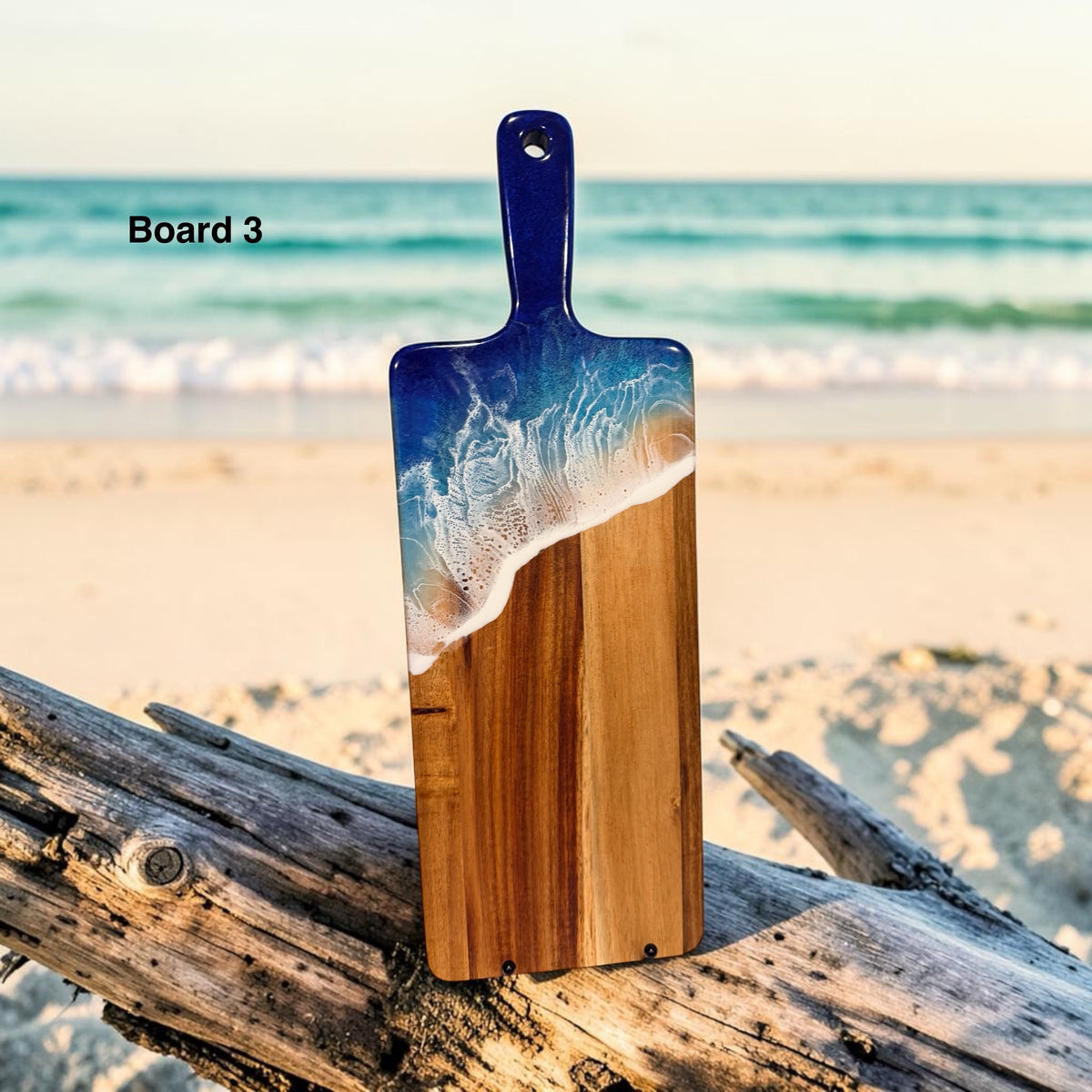 Ocean Resin Acacia Charcuterie & Serving Board - 17.7" x 5.9"