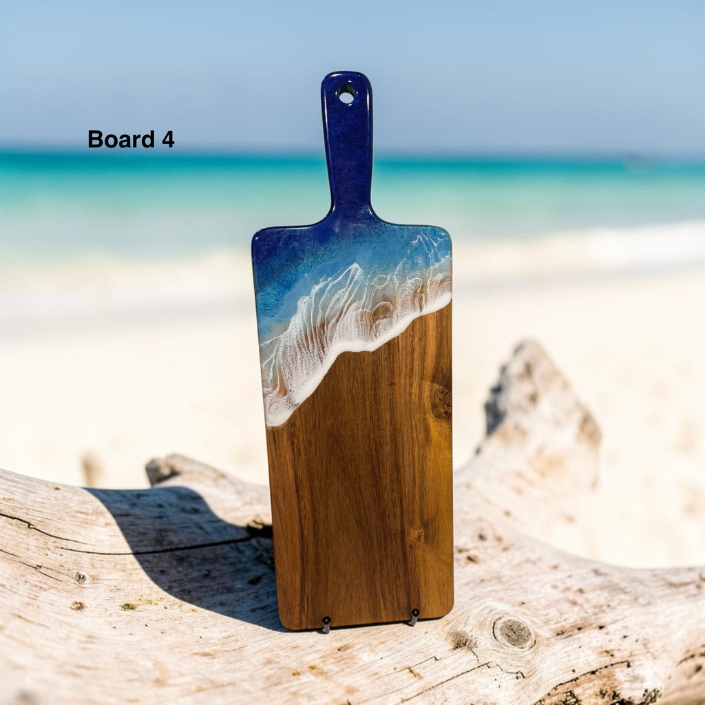 Ocean Resin Acacia Charcuterie & Serving Board - 17.7" x 5.9"