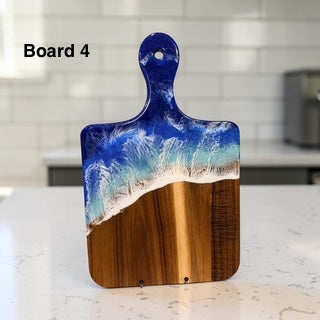 Ocean Resin Acacia Charcuterie & Serving Board - 10" x 16"