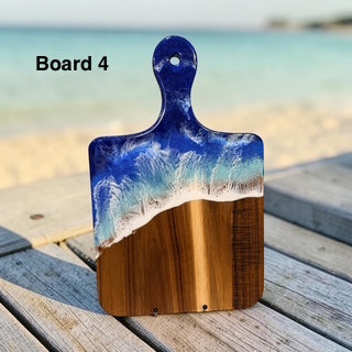 Ocean Resin Acacia Charcuterie & Serving Board - 10" x 16"