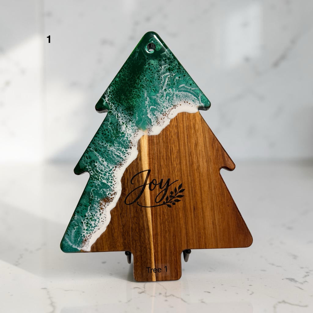 Handcrafted Christmas Tree Cheese Board + Spreader