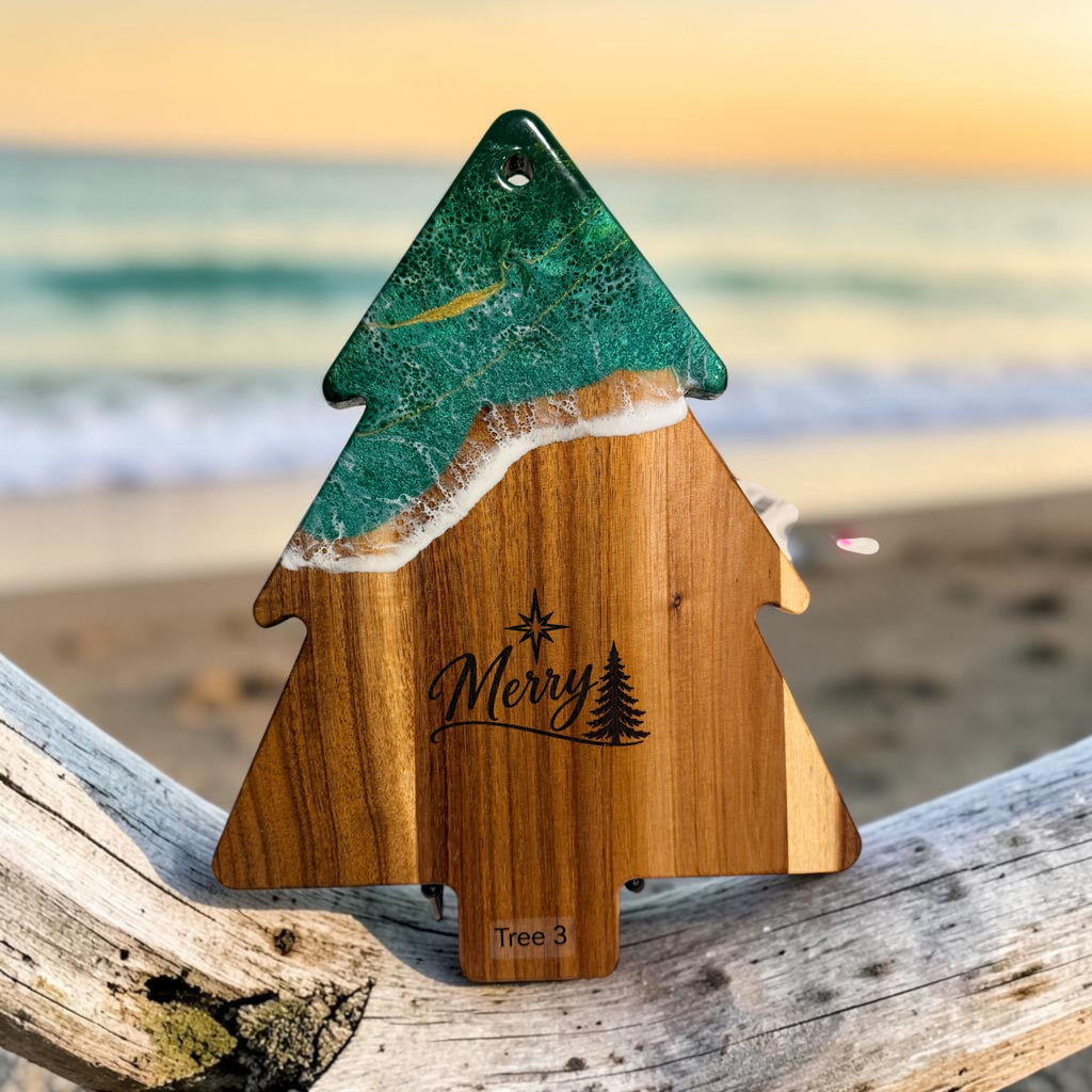 Handcrafted Christmas Tree Cheese Board + Spreader