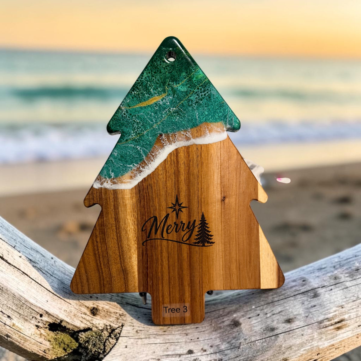 Handcrafted Christmas Tree Cheese Board + Spreader