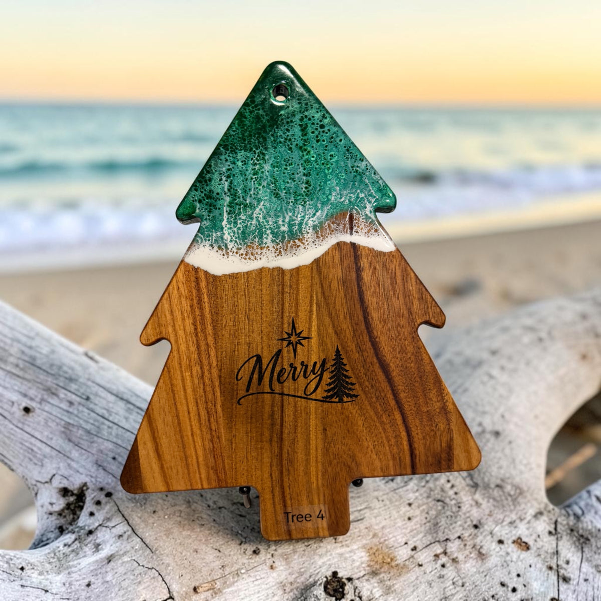 Handcrafted Christmas Tree Cheese Board + Spreader