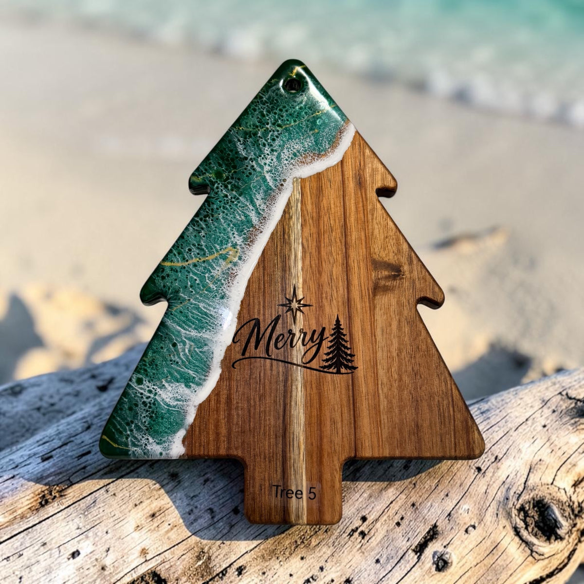 Handcrafted Christmas Tree Cheese Board + Spreader