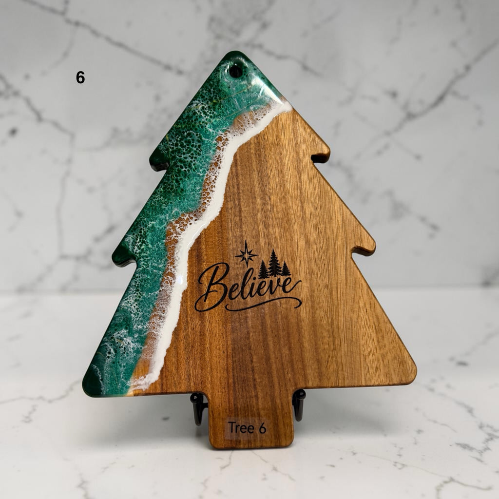 Handcrafted Christmas Tree Cheese Board + Spreader
