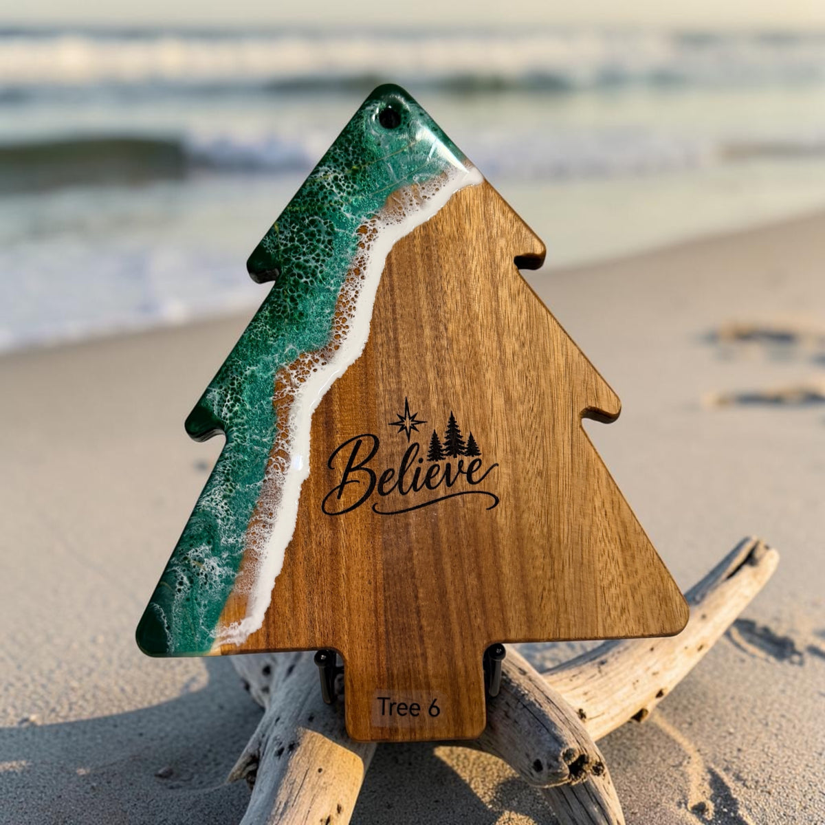 Handcrafted Christmas Tree Cheese Board + Spreader