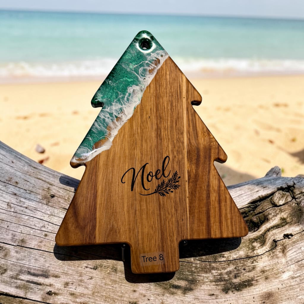 Handcrafted Christmas Tree Cheese Board + Spreader