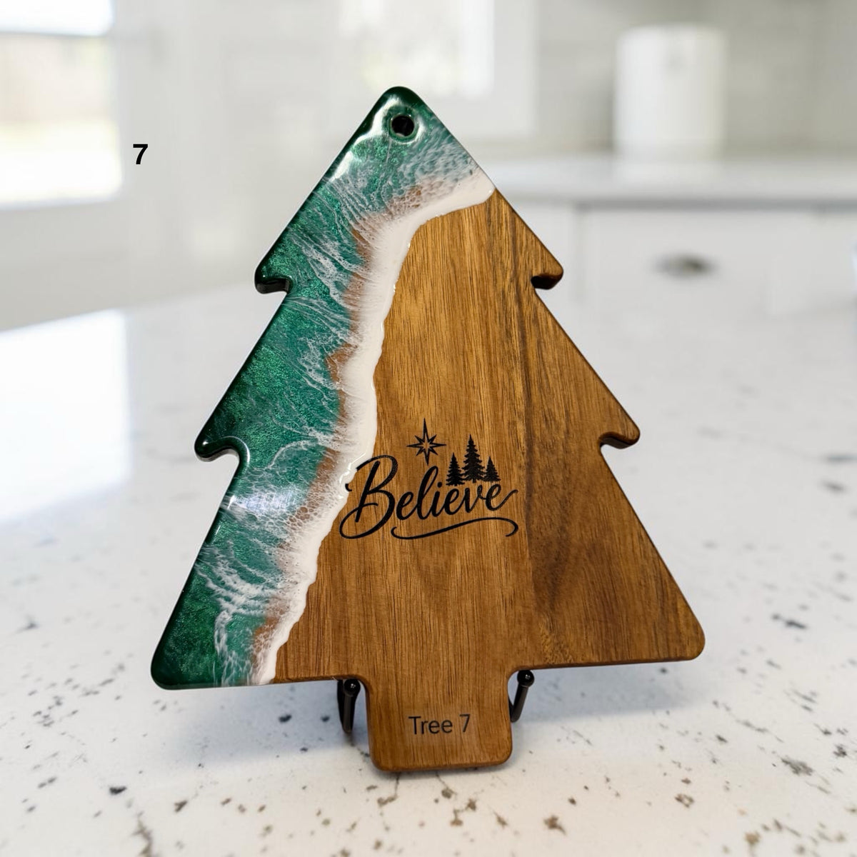 Handcrafted Christmas Tree Cheese Board + Spreader