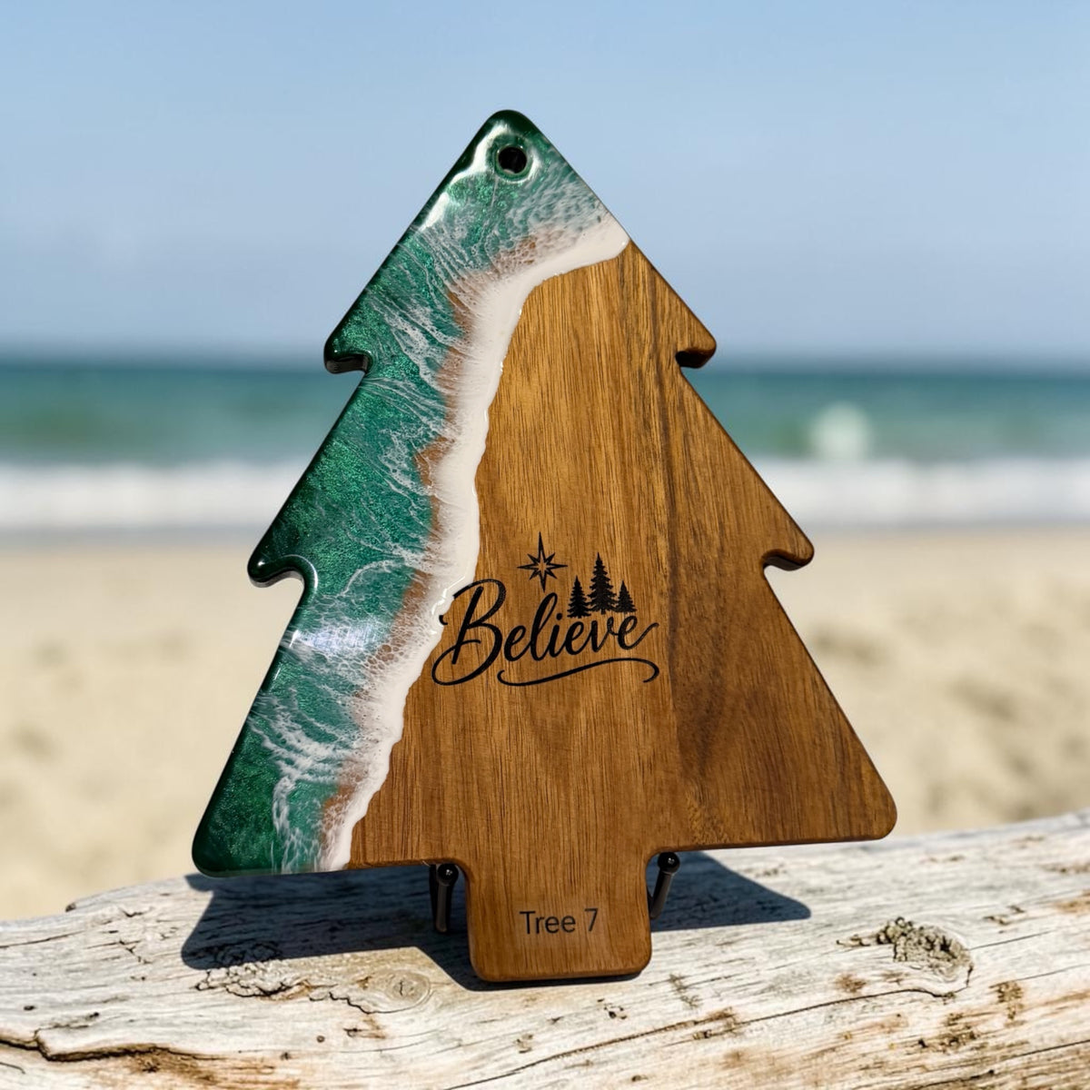 Handcrafted Christmas Tree Cheese Board + Spreader