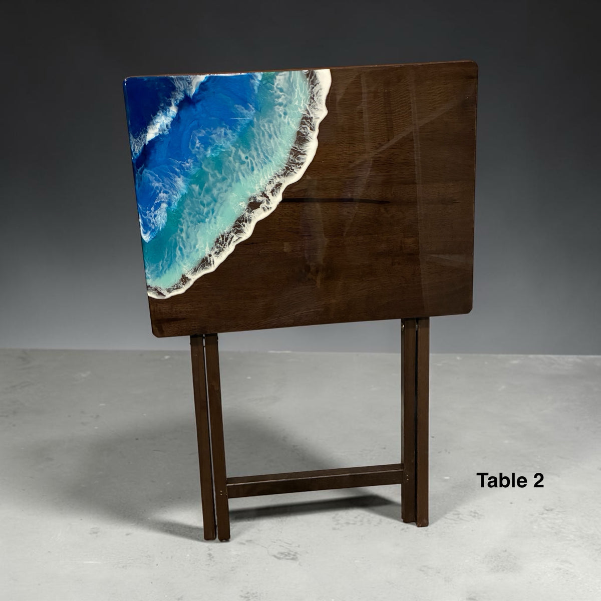 Coastal Resin Accent TV Tray Table